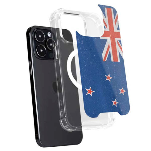 New Zealand Flag Distressed iPhone 13 Pro Max MagSafe Case